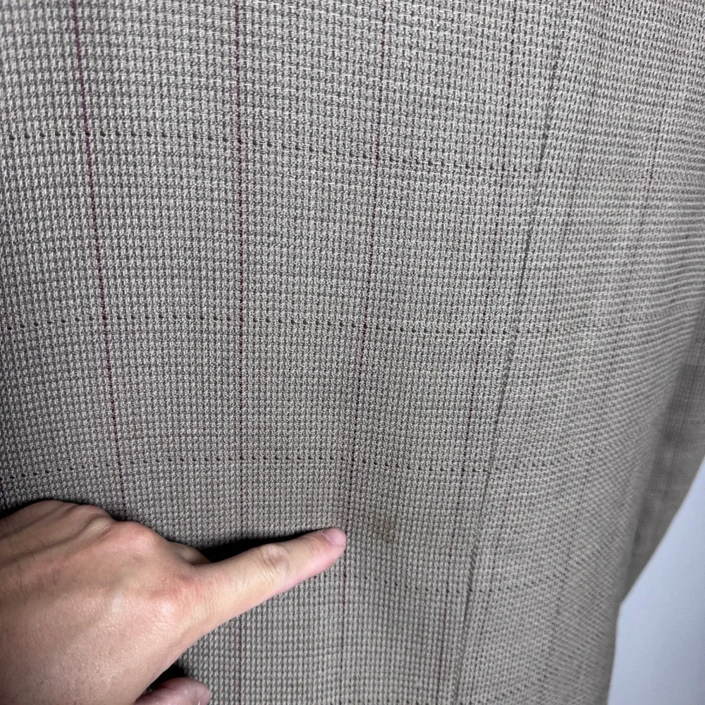 Tallia Uomo Sport Coat Blazer Mens 48L Brown Windowpane Check Two-Button USA